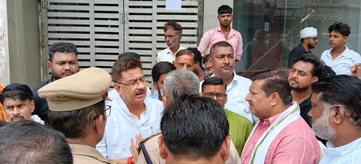 Sit-in outside residence; former SP MLA in police custody