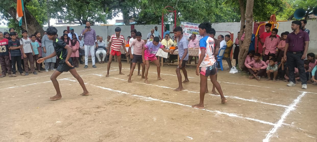 Standing Winners in Children's Sports Competition