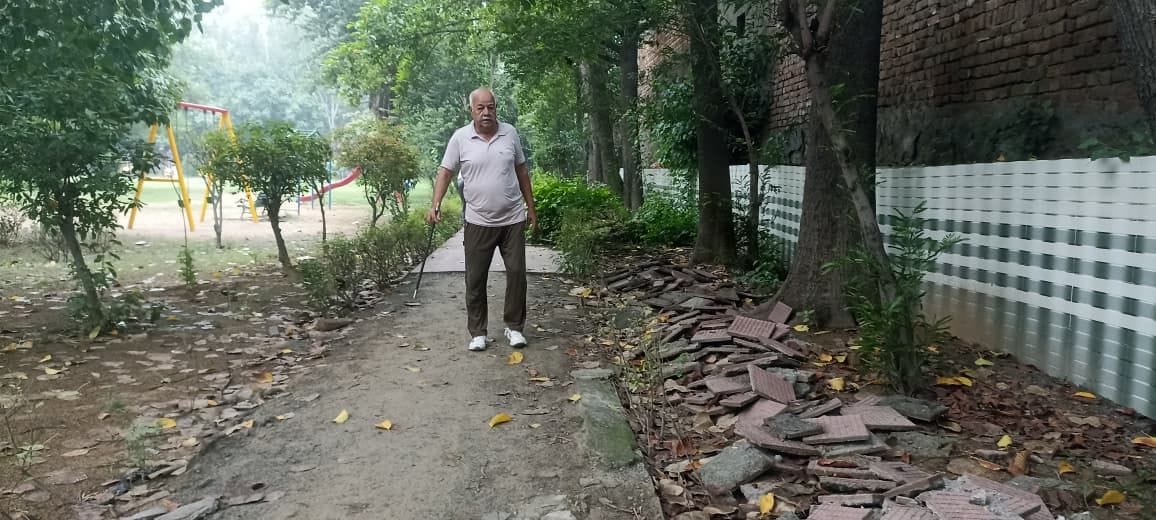 A budget of 12 crore, yet parks remain filthy and footpath tiles are dislodged.