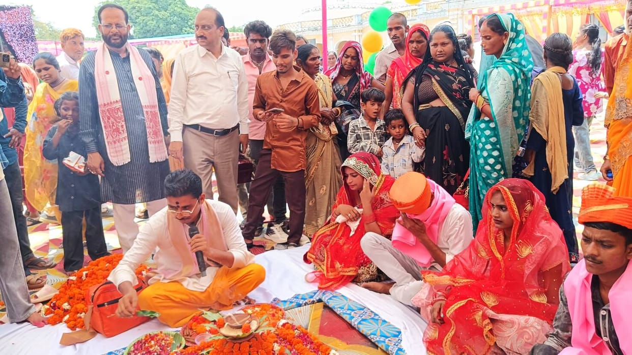 Resounding shehnai music at mass wedding; 67 couples begin a new life