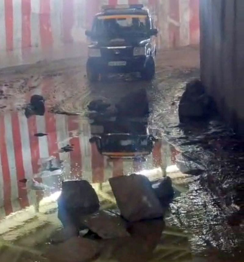 Railway underpass road disintegrates within a month; villagers stage a blockade.