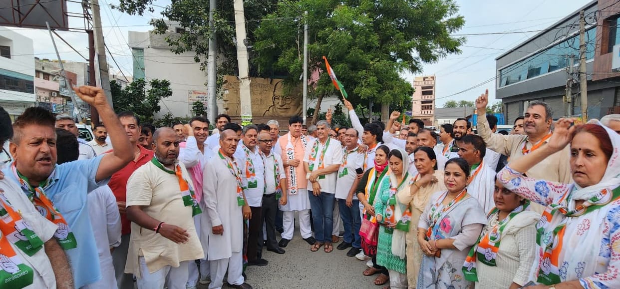 Congress's victory march over the Pradhan's resignation