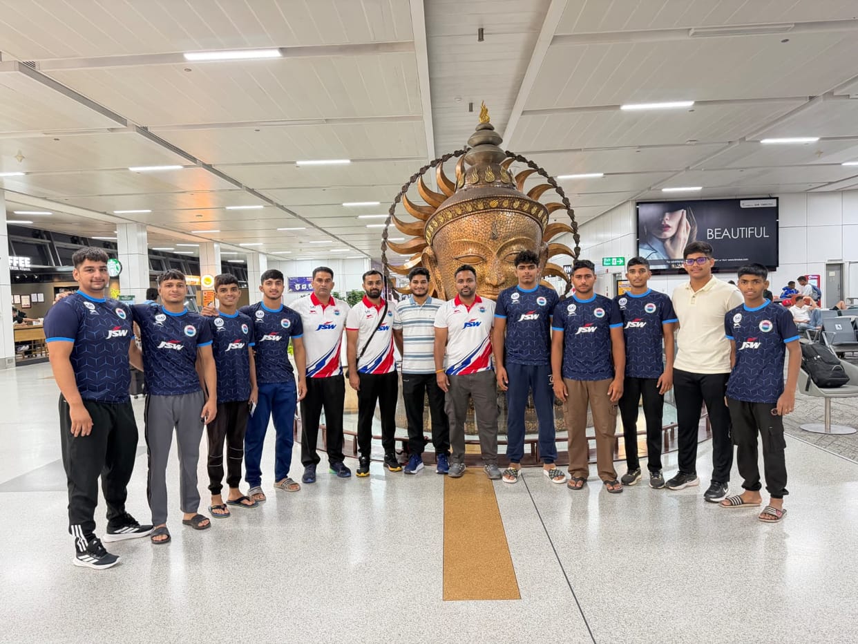 Indian team departs for World Wrestling Championships; Sachin Sharma is the head coach.