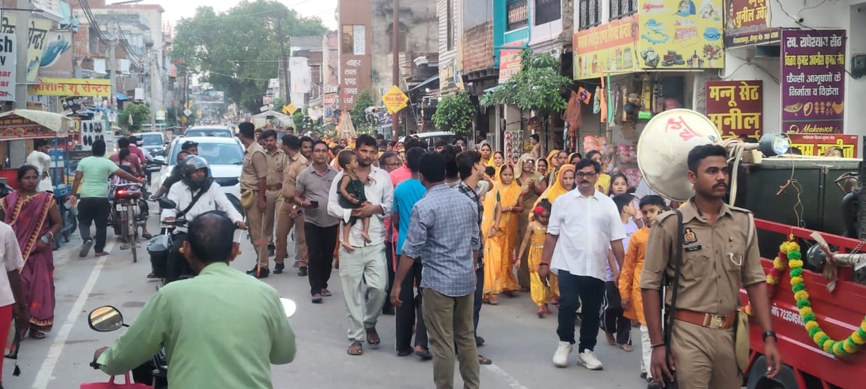 A ceremonial procession of Lord Jagannath was taken out.