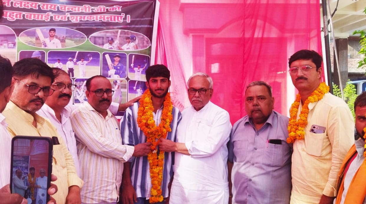 Vice-captain Lakshya accorded a grand welcome upon his return after scoring a double century