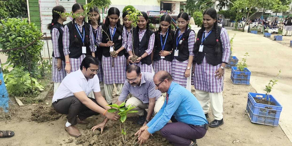 Pledge for environmental conservation taken through tree plantation.
