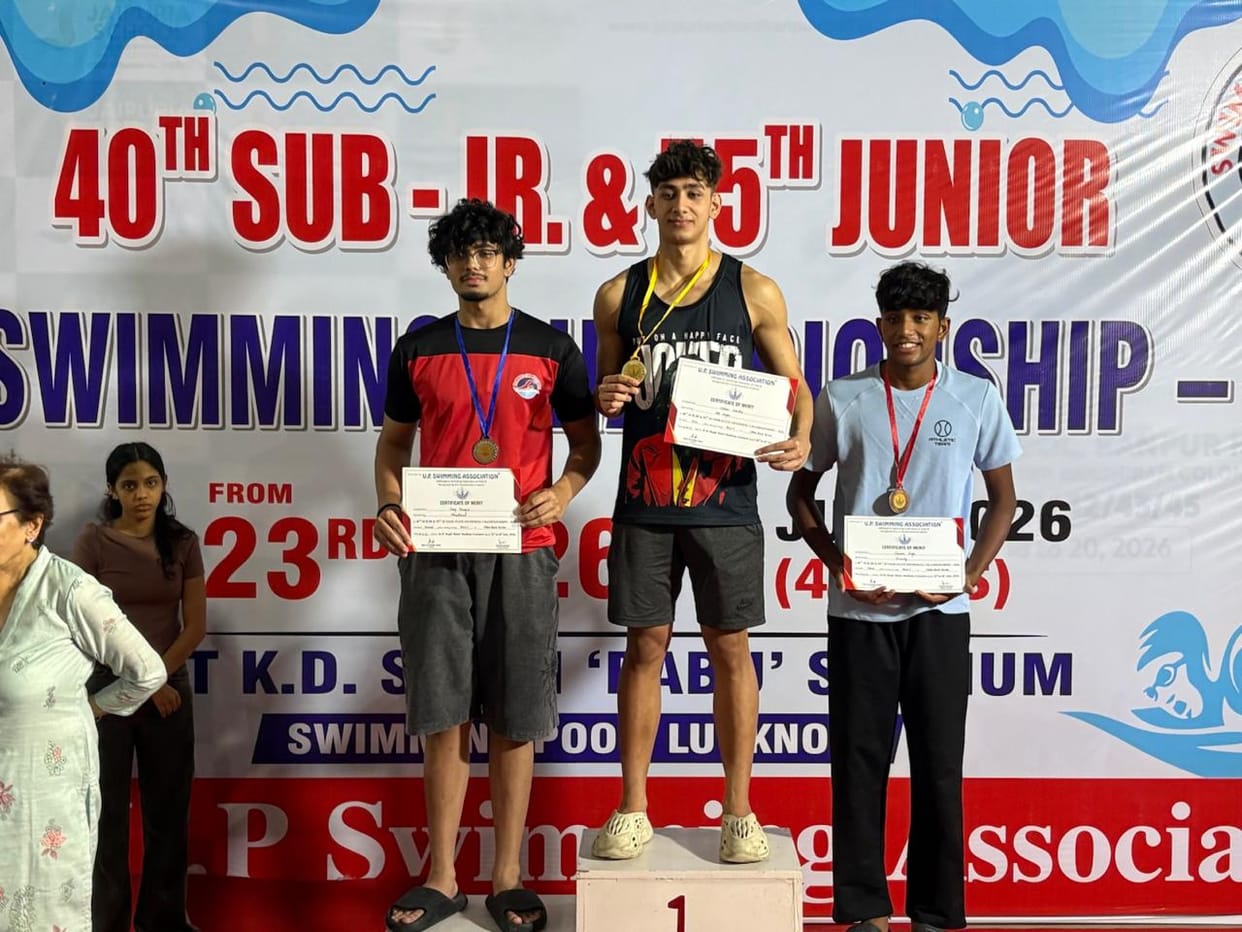 Noida swimmers' stellar performance at the state-level swimming competition.