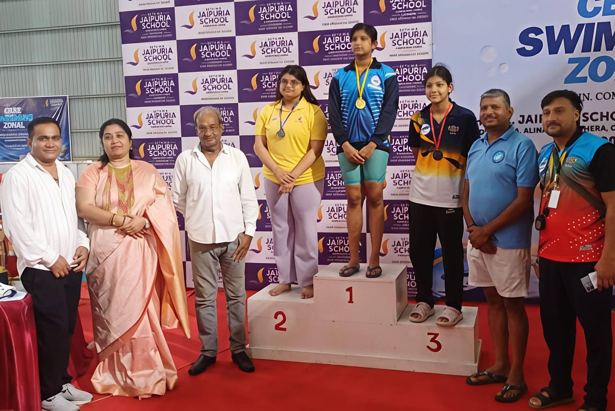 A school athlete won five gold medals in swimming.
