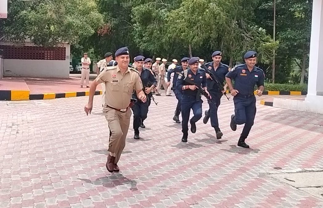 Police conduct riot control mock drill; force prepared to handle any situation.