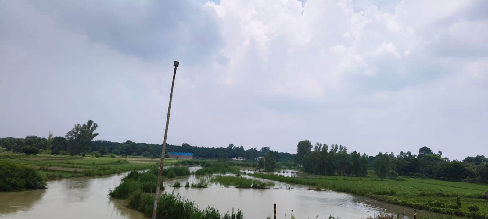 फोटो-18-सई नदी के बढ़े जलस्तर से खेतों में भरा पानी। संवाद