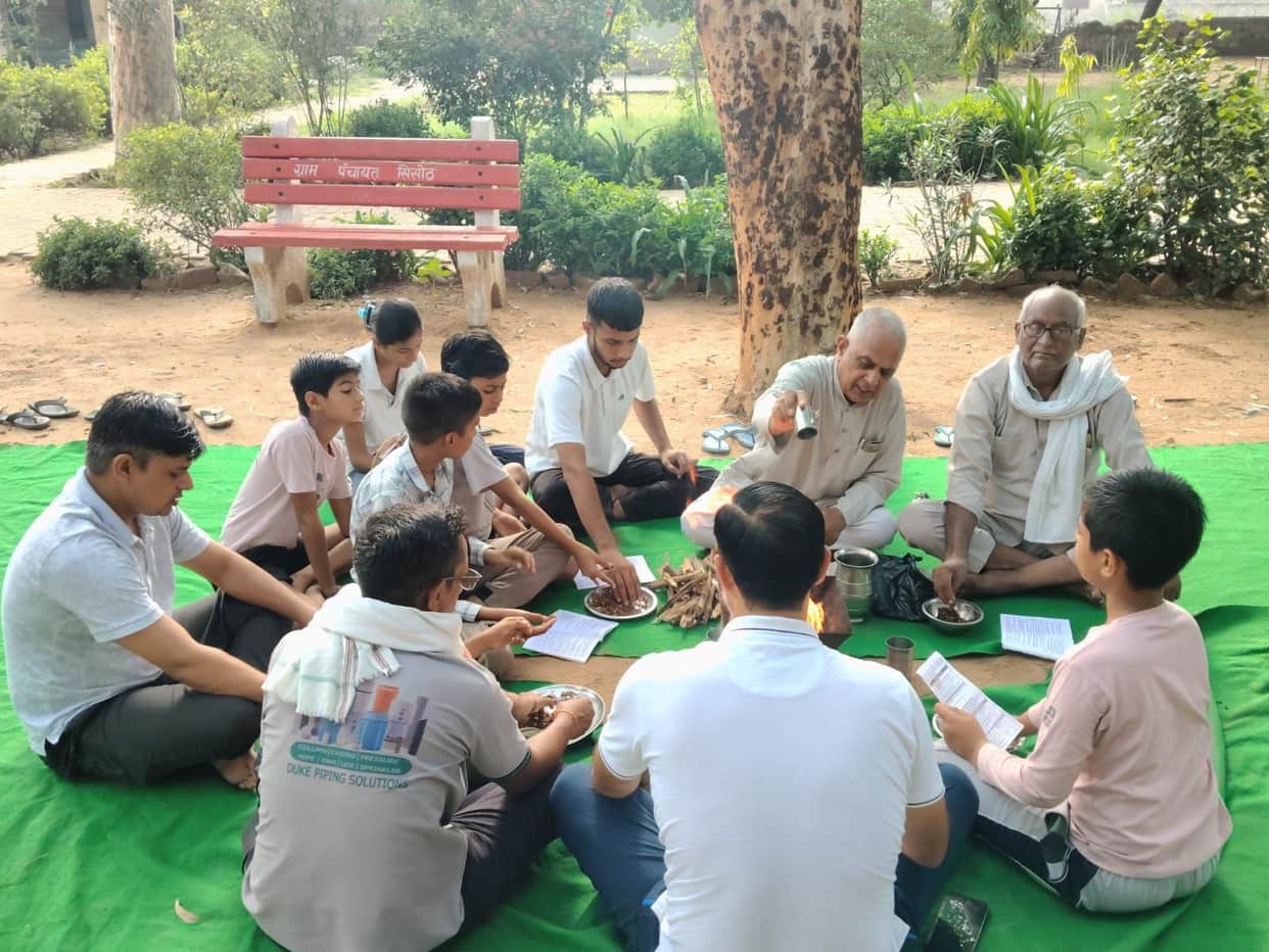 Children and villagers received training in *Havan*.