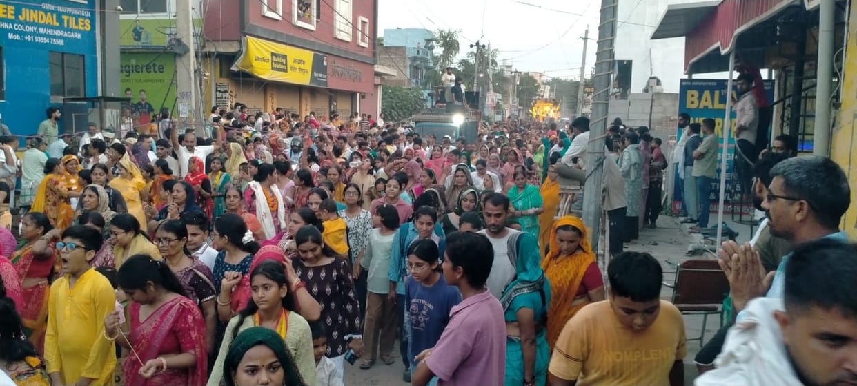 Mahendragarh immersed in the spirit of Jagannath grand procession taken out with dhol and manjira