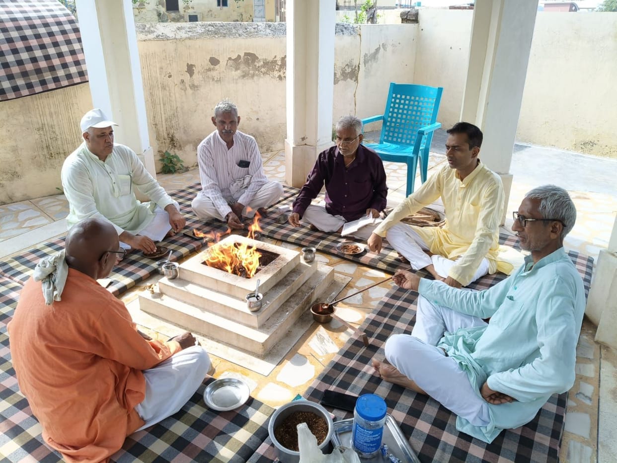 Weekly Havan performed at the Arya Samaj Mandir.