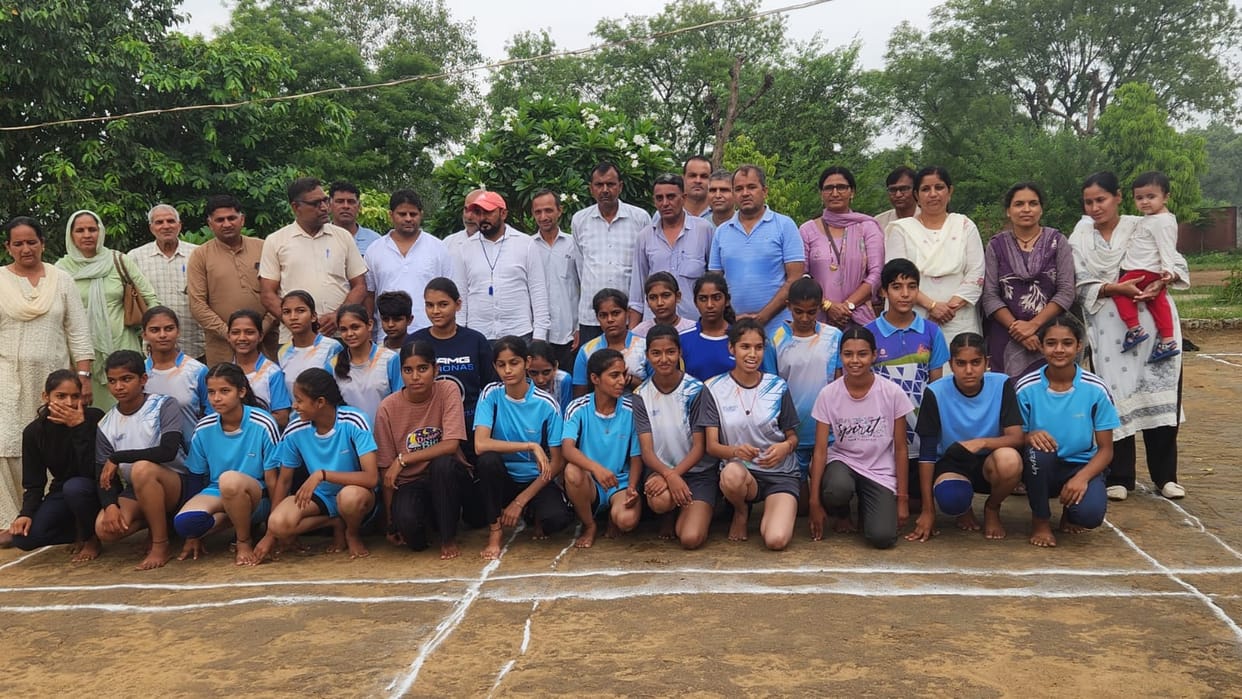 Government Senior Secondary School, Haraudi, secured the first position in women's kabaddi.