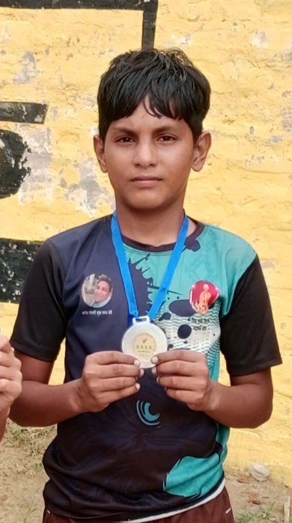 Yash, a player from Chandrawal village, is sweating it out in kabaddi