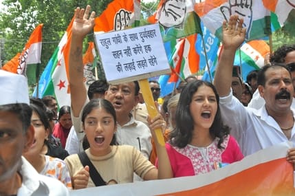 Congress protests against the Central Government in Kullu.