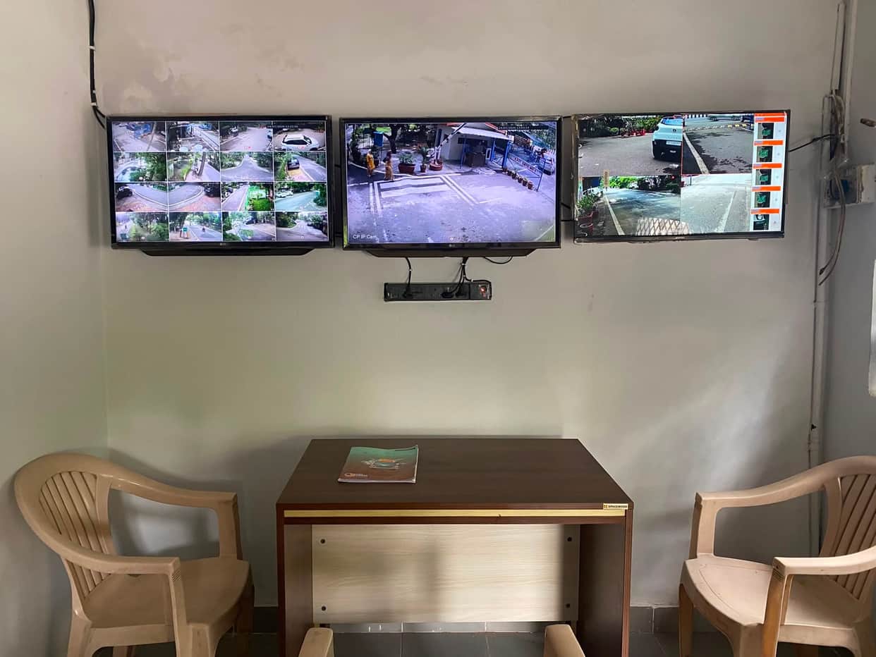 New control room with 32 CCTV cameras ready at Swarnim Vihar Duplex.