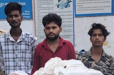 Three accused arrested for theft at a warehouse.