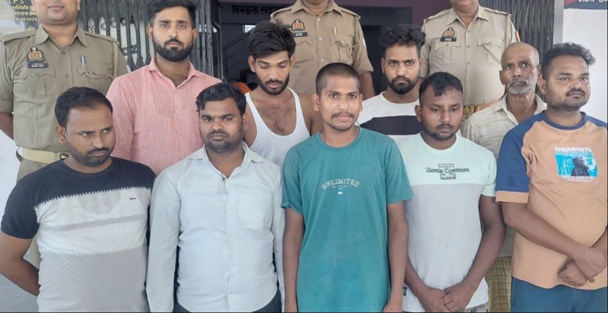 FIR registered against 147 individuals for damaging government vehicles and pelting stones at the police; nine arrested.