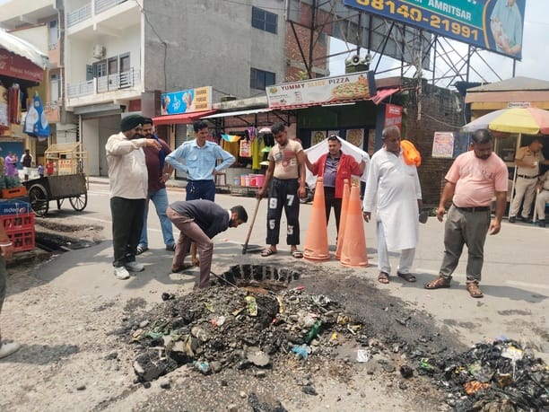 Drain closed for years reopened in Chintpurni ahead of the Sawan Ashtami fair.