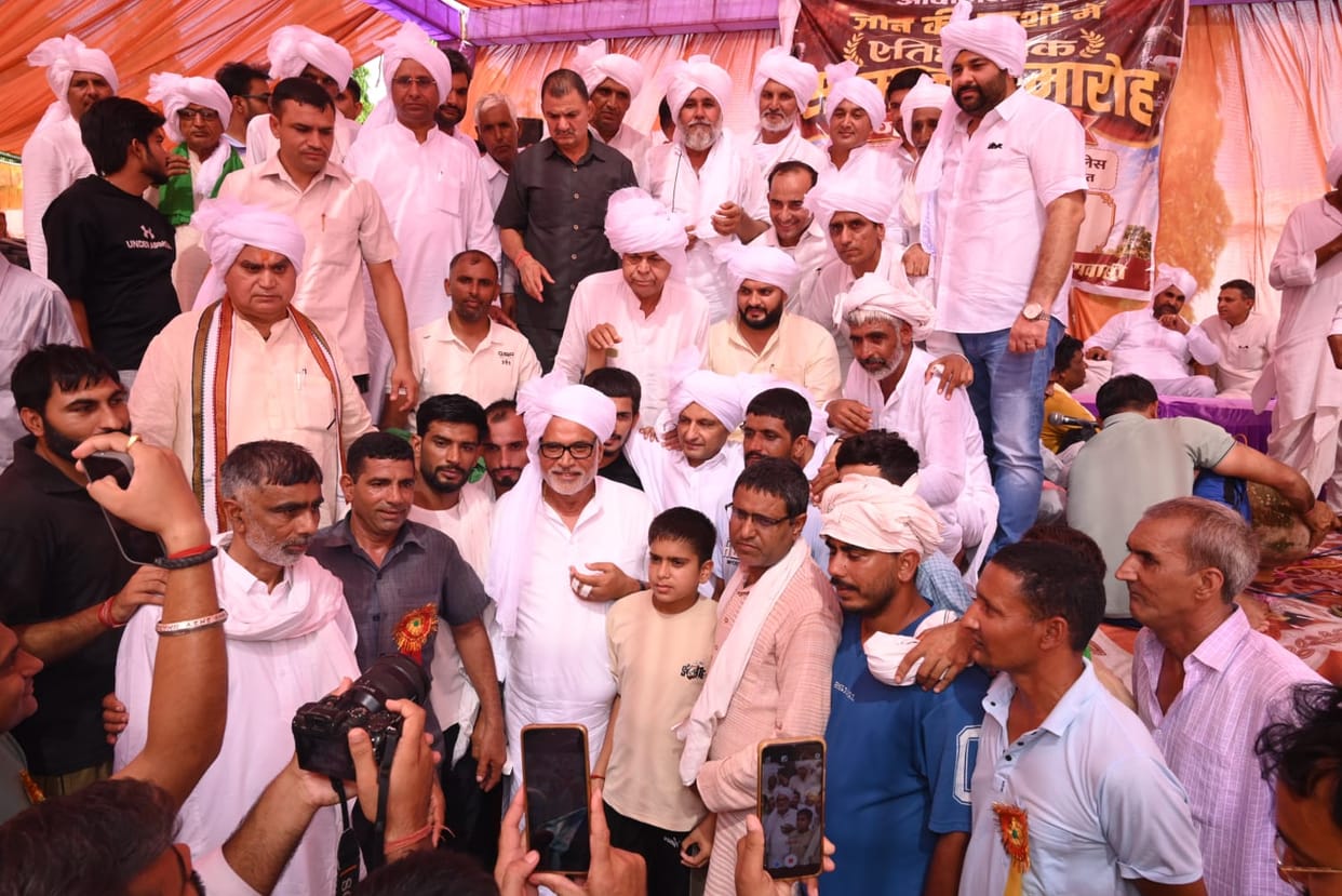 Public representatives felicitated on getting T connection from Bhakra pipeline