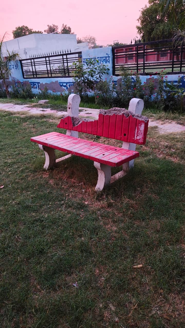 Park benches broken; elderly unable to find a place to sit