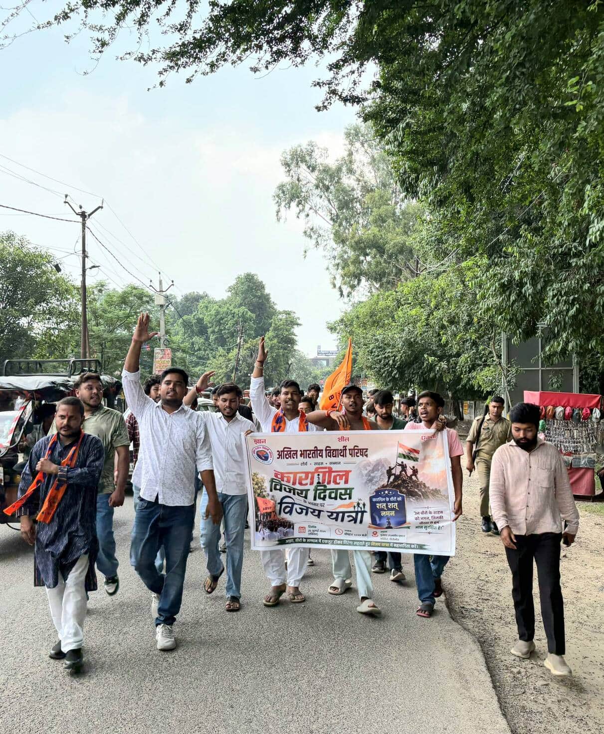 ABVP took out a victory procession and paid tribute to the valour of the martyrs.