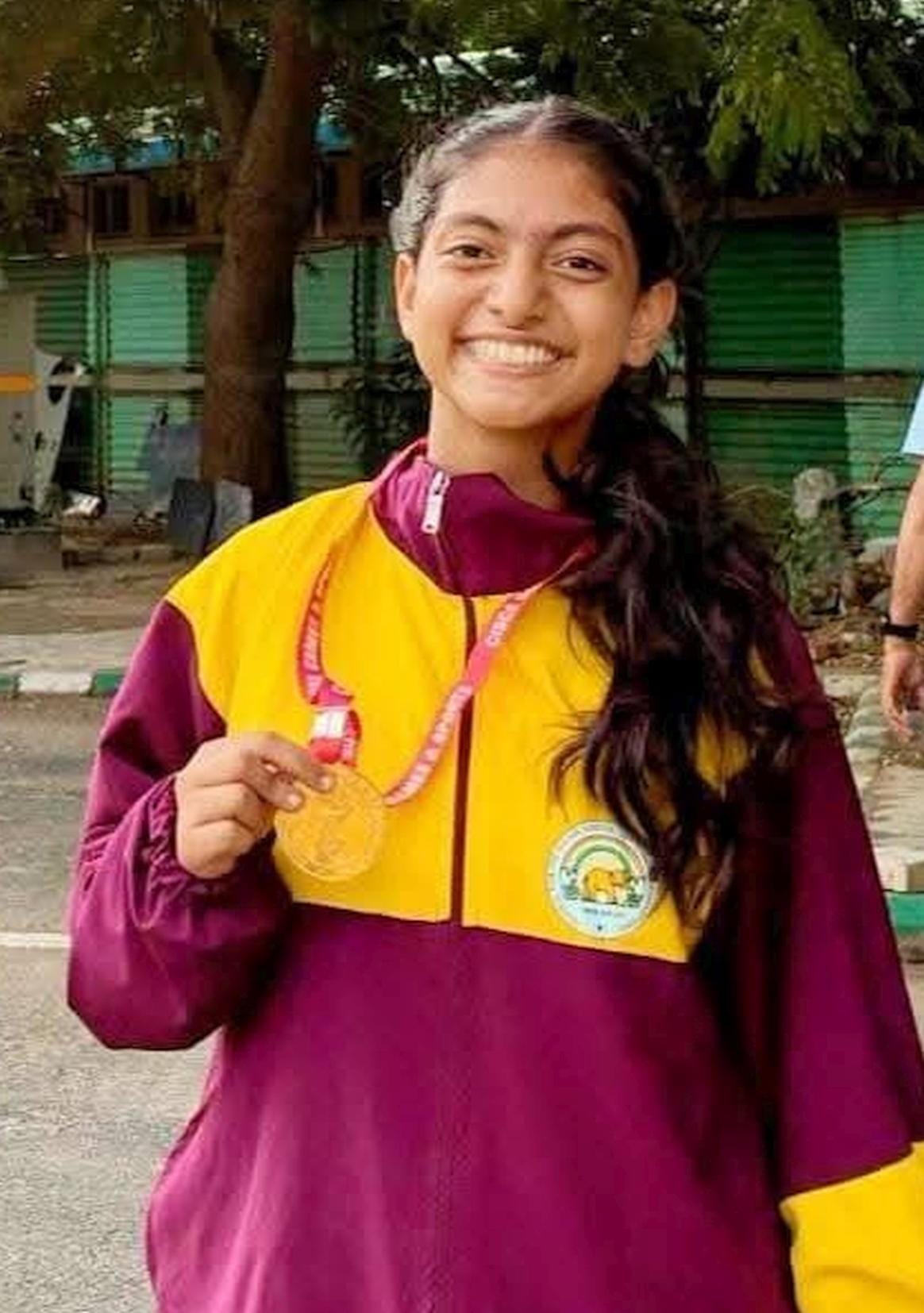 Divyanshi won the gold medal at the national football competition.