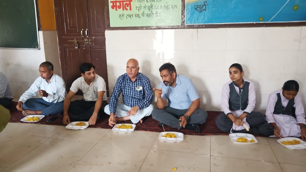The SDM interacted with students at the government school in Bhagal village.