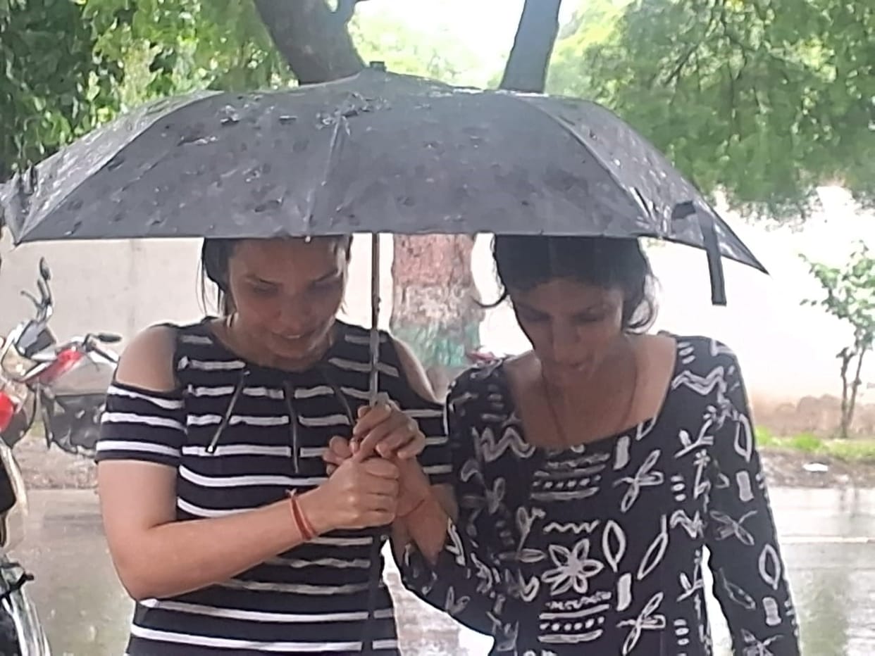 Relief from humidity; farmers' faces light up with joy.