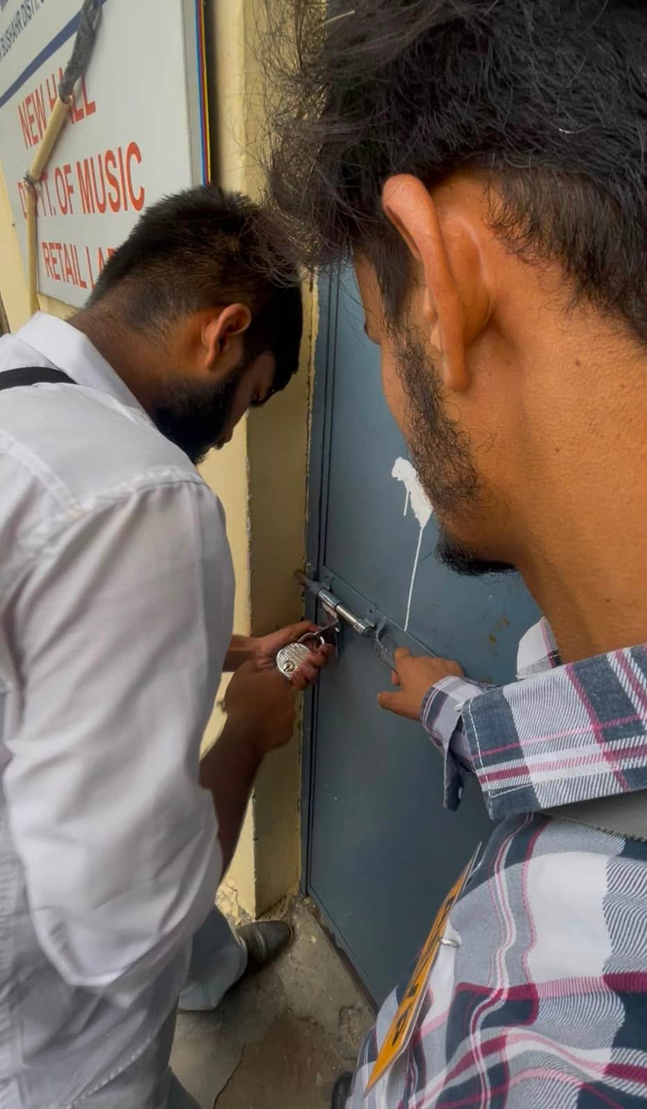 ABVP locked down the college's Old Block