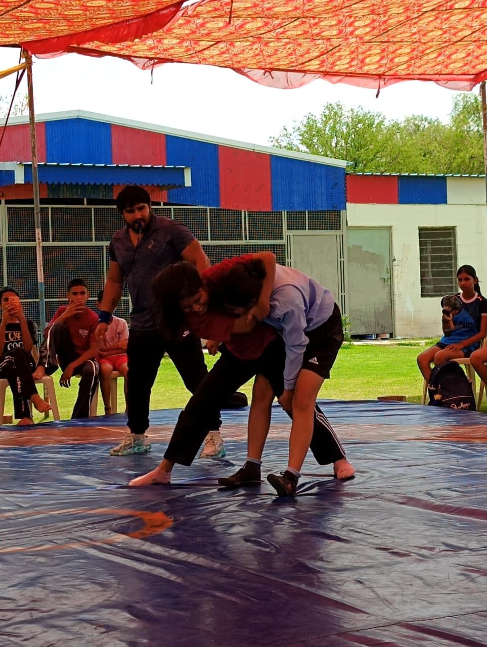 Several girls, including Antima, Bhavna, and Tamanna, demonstrated their prowess in Under-17 wrestling.