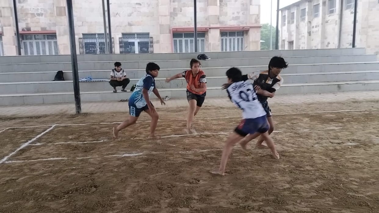 Four players selected from the district for the divisional kabaddi trials.