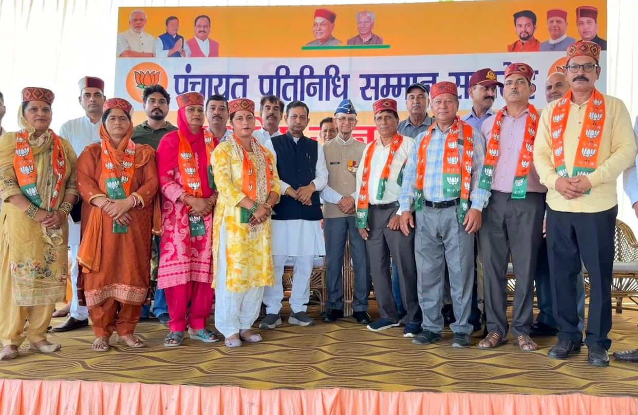 Felicitation of BJP-backed victorious public representatives in Ghumarwin
