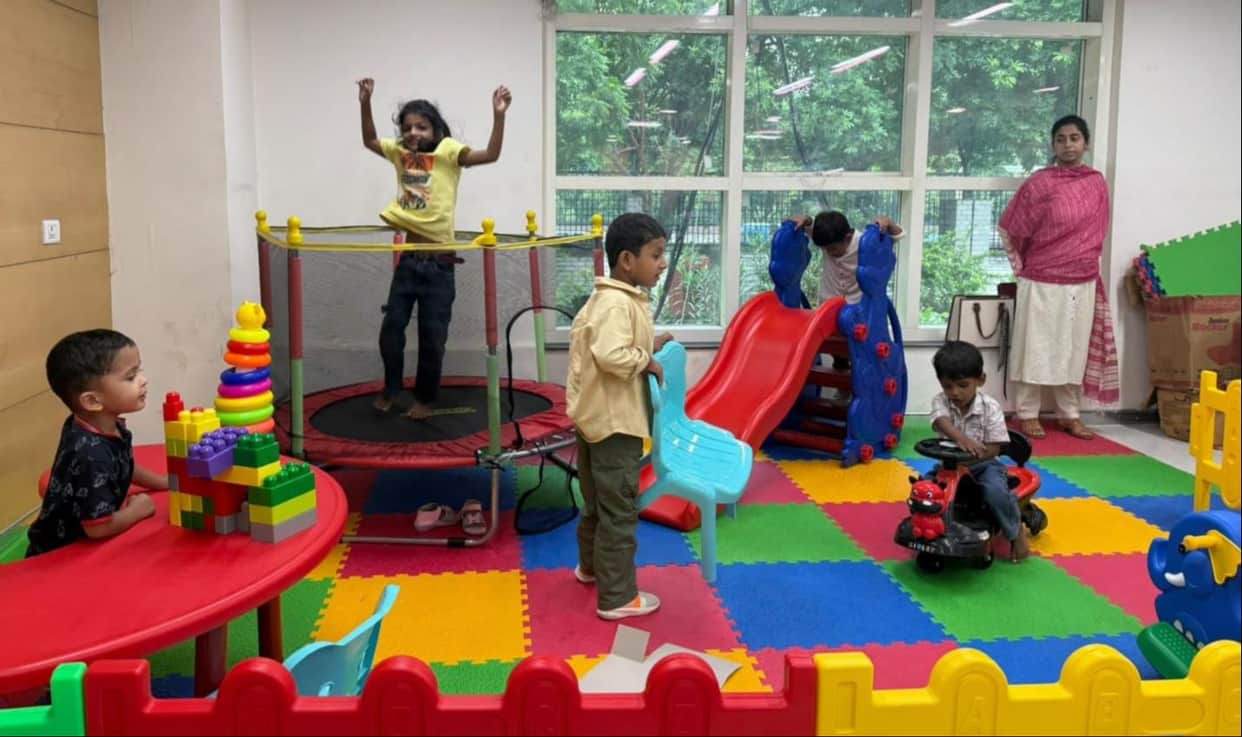 Parents will get passports made; children will play on the premises