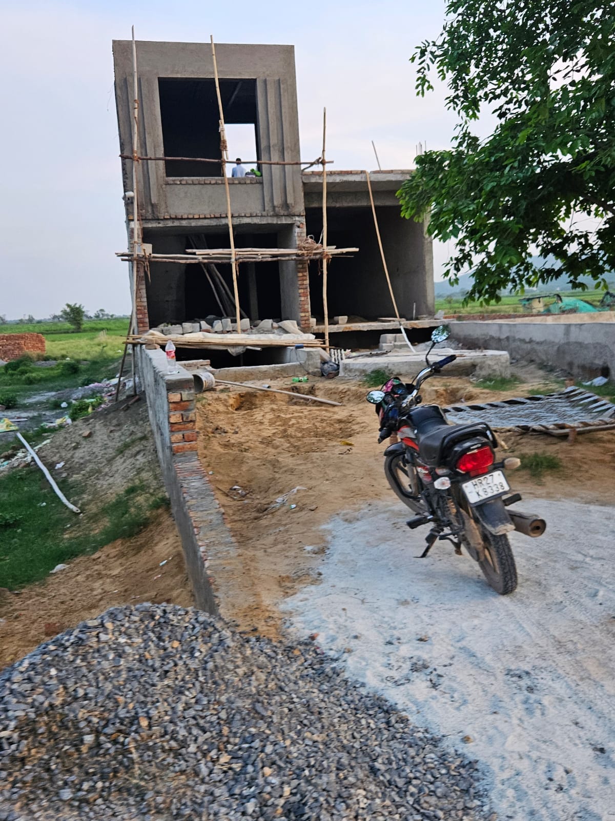 Illegal construction taking place on Medical College Road.