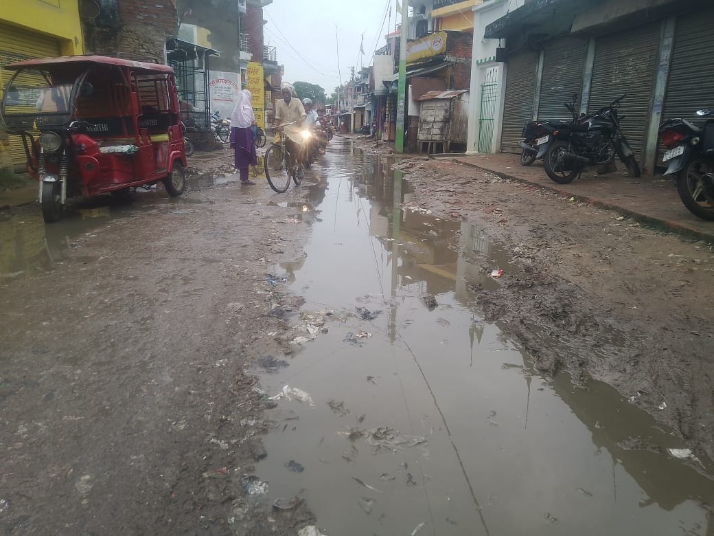 Roads covered in mud and filthy water; walking has become a nightmare.