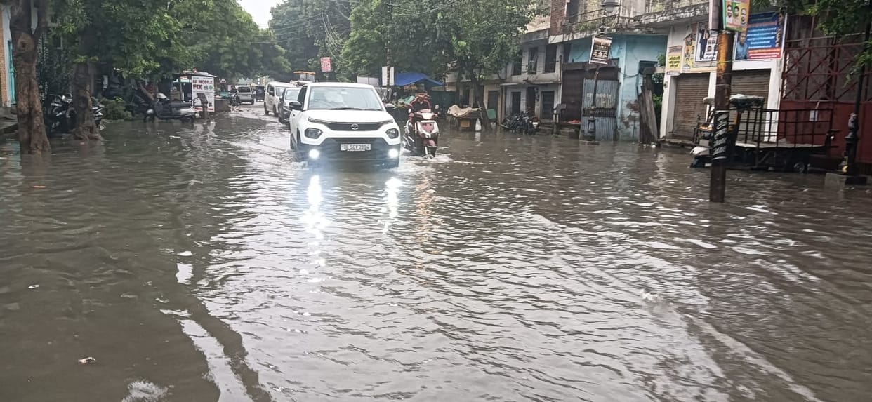 People in Pilkhuwa also grappled with waterlogging.