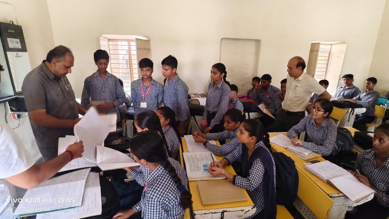 The DEO reviewed the status of education, the mid-day meal scheme, and discipline.