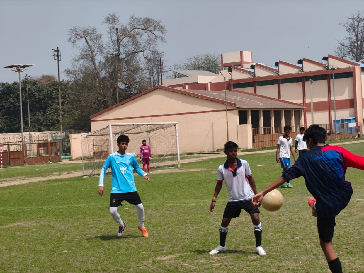 Football players sweated it out to secure a spot in the team.