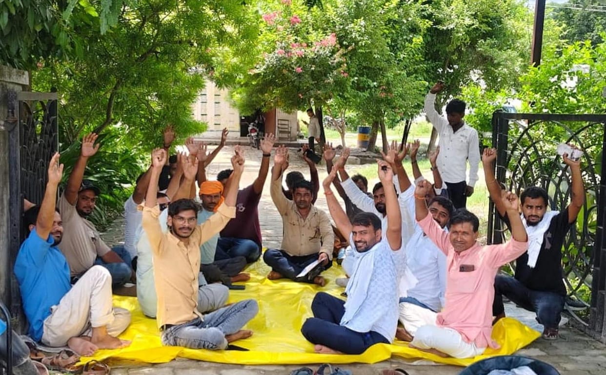 Villagers angry over power cuts staged a protest at the substation.