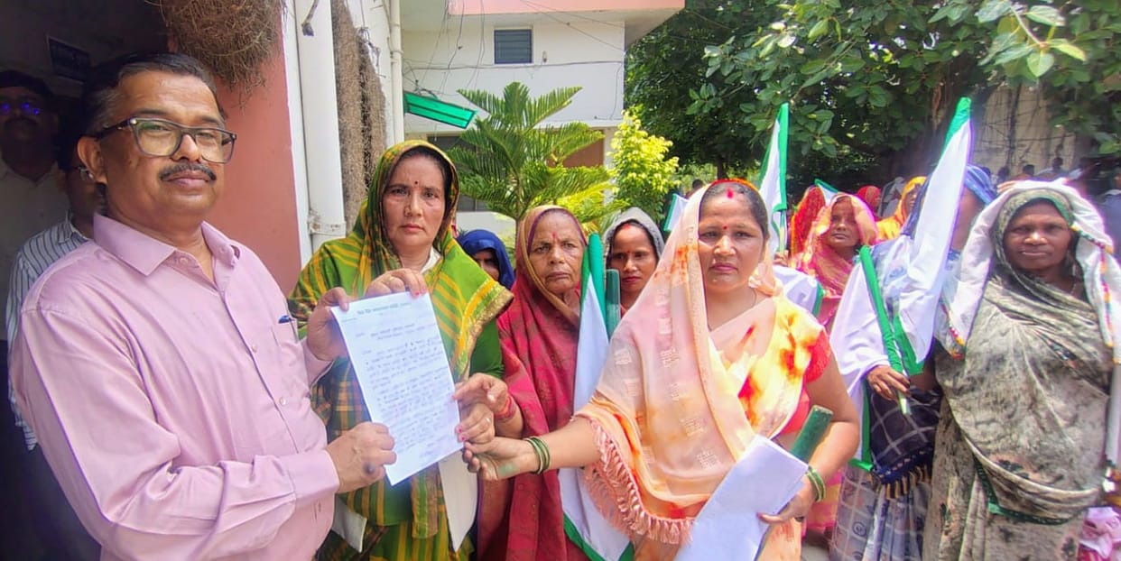 Women staged a protest.