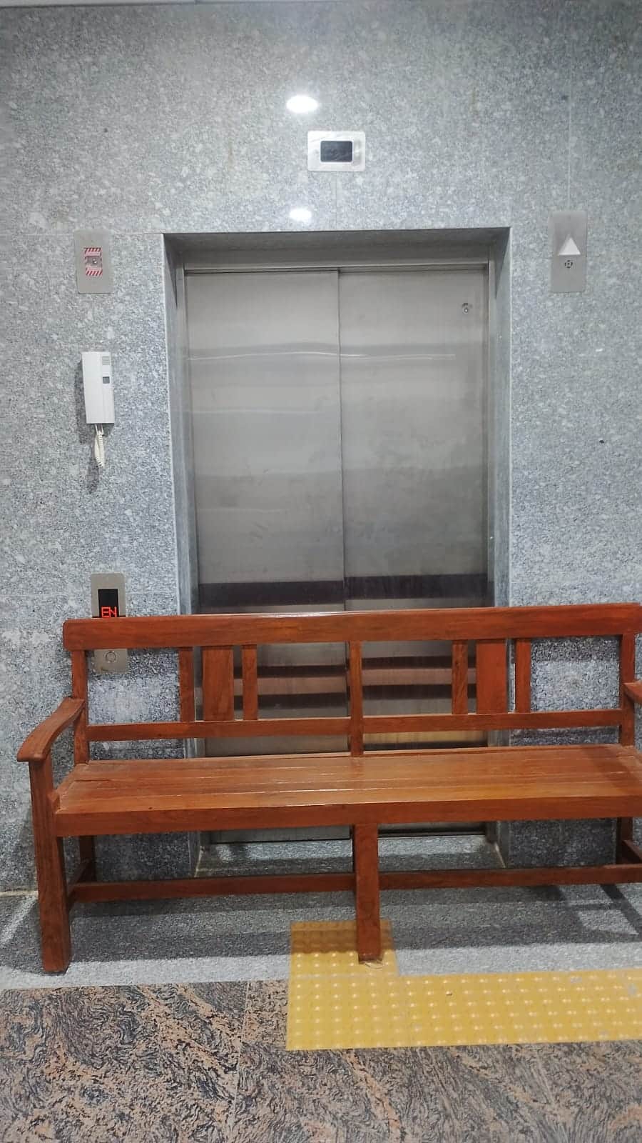 Elevator out of order in the new 200-bed hospital building as well.