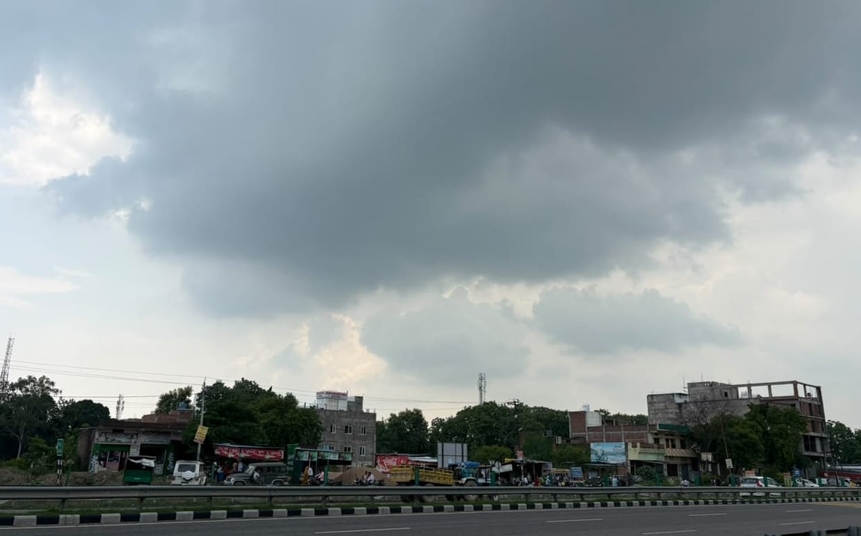 It drizzled twice, and the sky remained overcast.