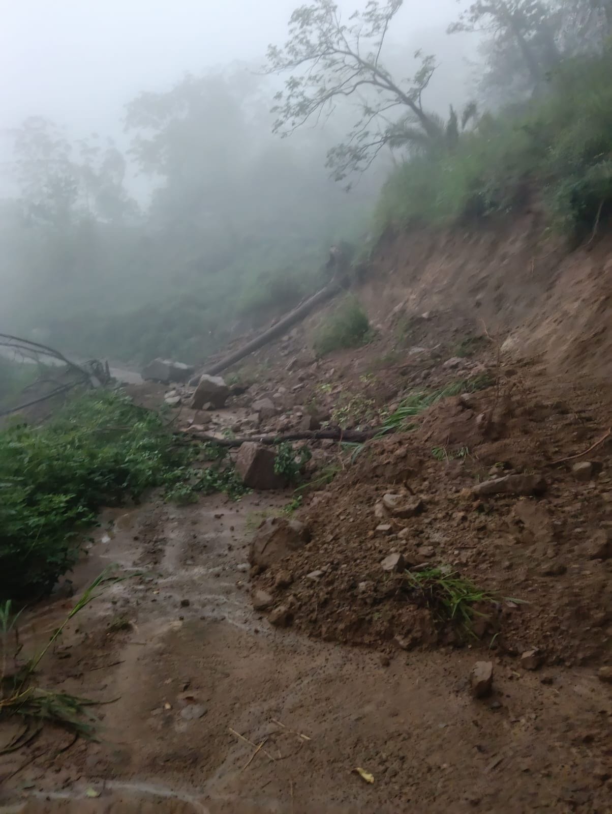 Landslide sparks panic in Kunduni; administration issues alert.