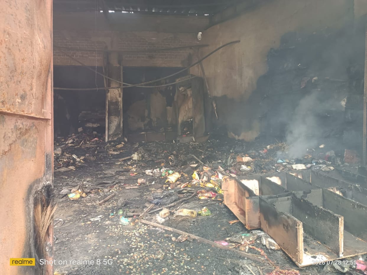 Fire at a grocery store