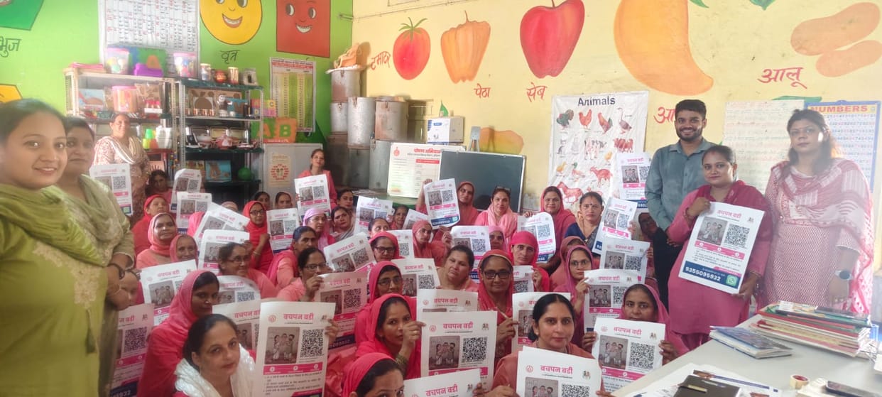 Anganwadi workers trained for the 'Bachpan Badi' program.