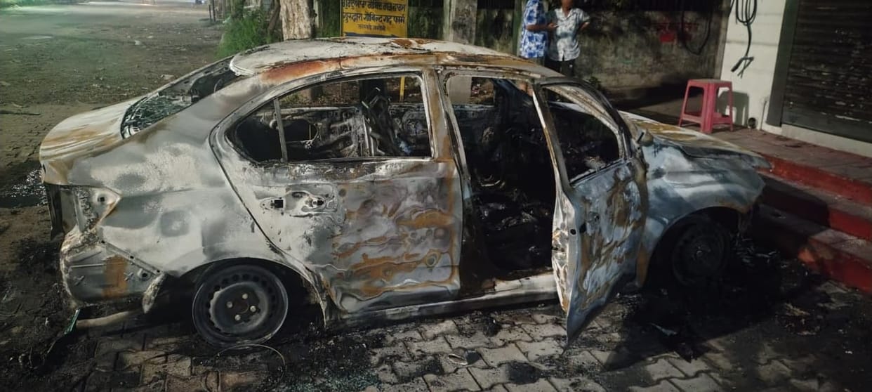 Car set on fire after vandalism; accused caught on CCTV
