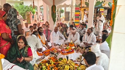 Devotees bow at the feet of their gurus on Guru Purnima; a surge of faith witnessed at monasteries and temples.