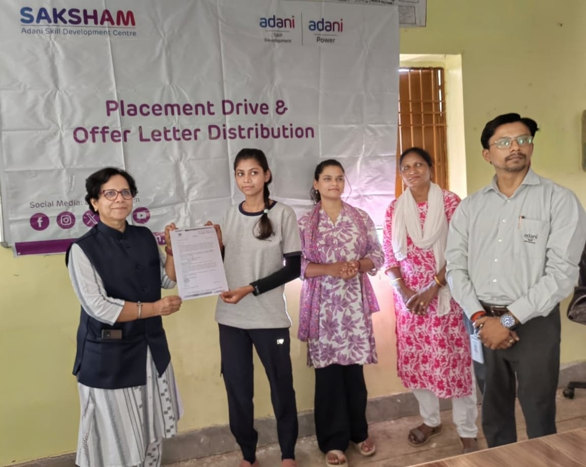Seven trainees selected from Adani Skill Development Centre